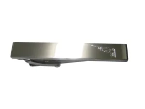Silver Toned Etched Sleek Stealth Bomber Plane Skinny Tie Clip