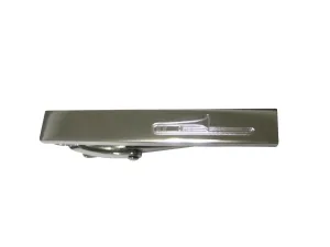 Silver Toned Etched Sleek Trombone Music Instrument Skinny Tie Clip