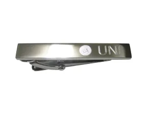 Silver Toned Etched Sleek Uniswap Coin Cryptocurrency Blockchain Skinny Tie Clip