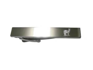Silver Toned Etched Sleek Zebra Skinny Tie Clip
