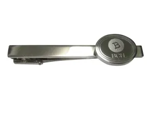 Silver Toned Oval Etched Bitcoin Cash BCH Cryptocurrency Blockchain Tie Clip
