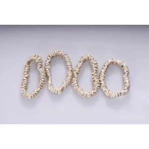 Skinny silk scrunchies - Beige - 4 pack - dropshipping