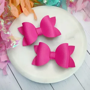 Solid Faux Smooth Leather Riley Bow Collection