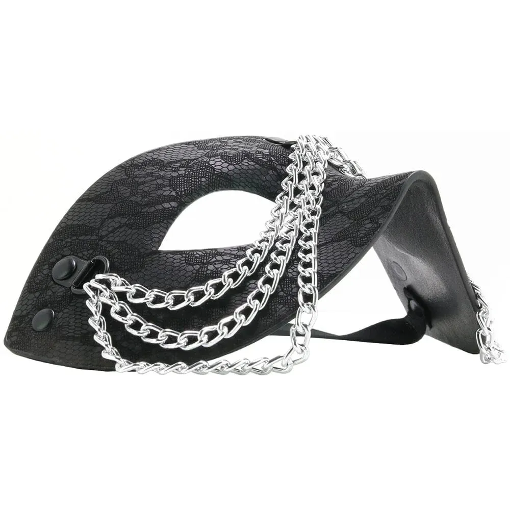 Sportsheets Sincerely Chained Lace Mask in Black