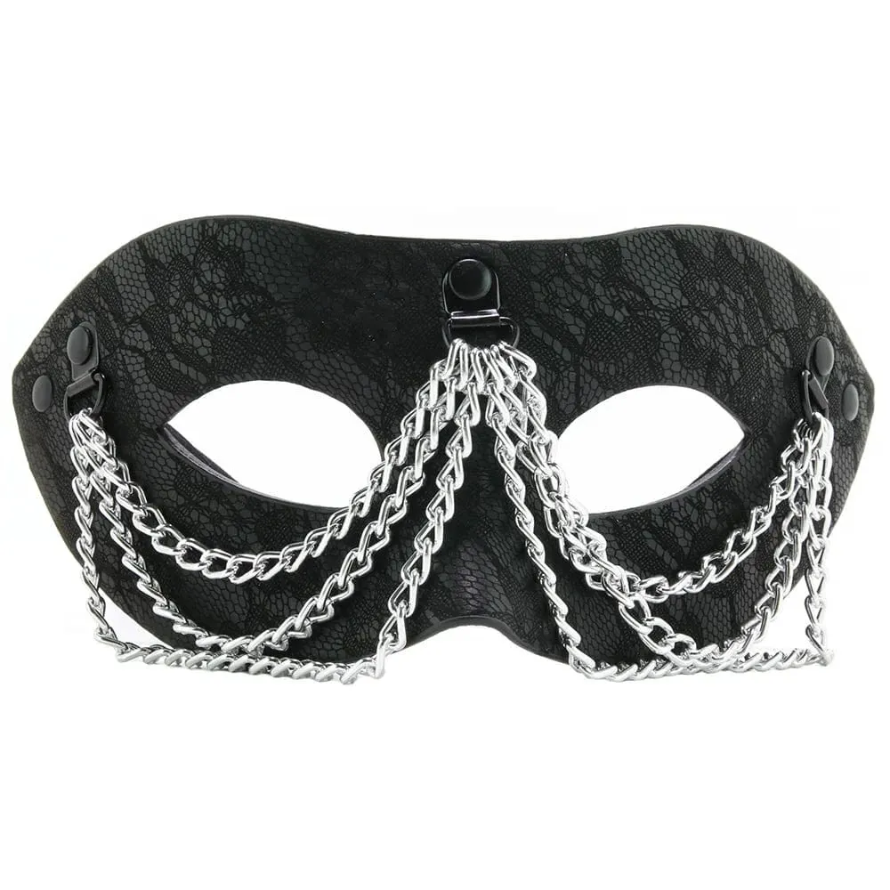 Sportsheets Sincerely Chained Lace Mask in Black