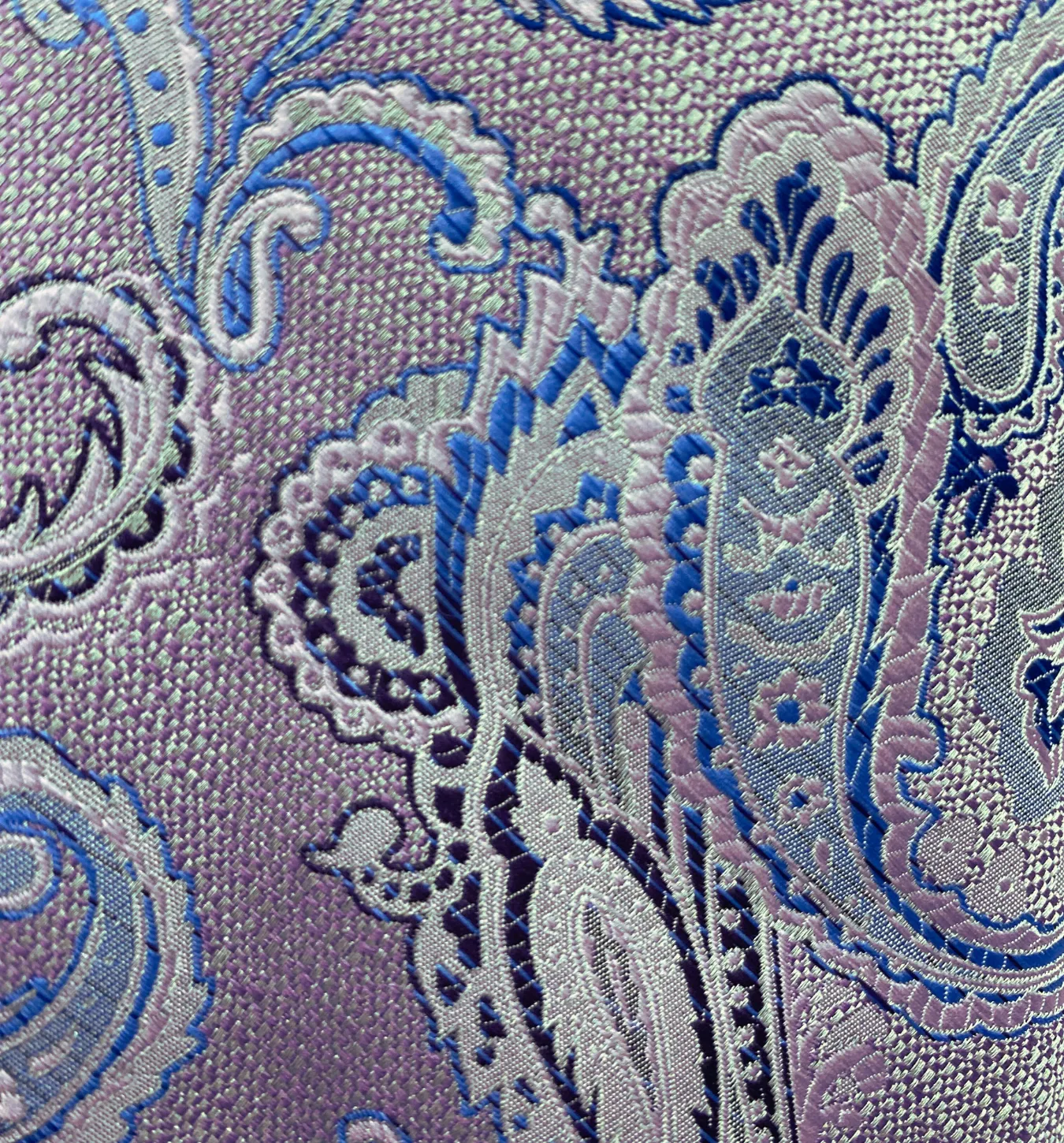 Stacy Adams Tie and Handkerchief - Lavender Paisley T60