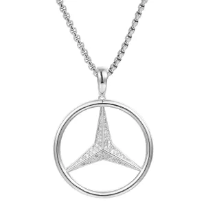 Sterling Silver Luxury Car logo Bling Charm Pendant