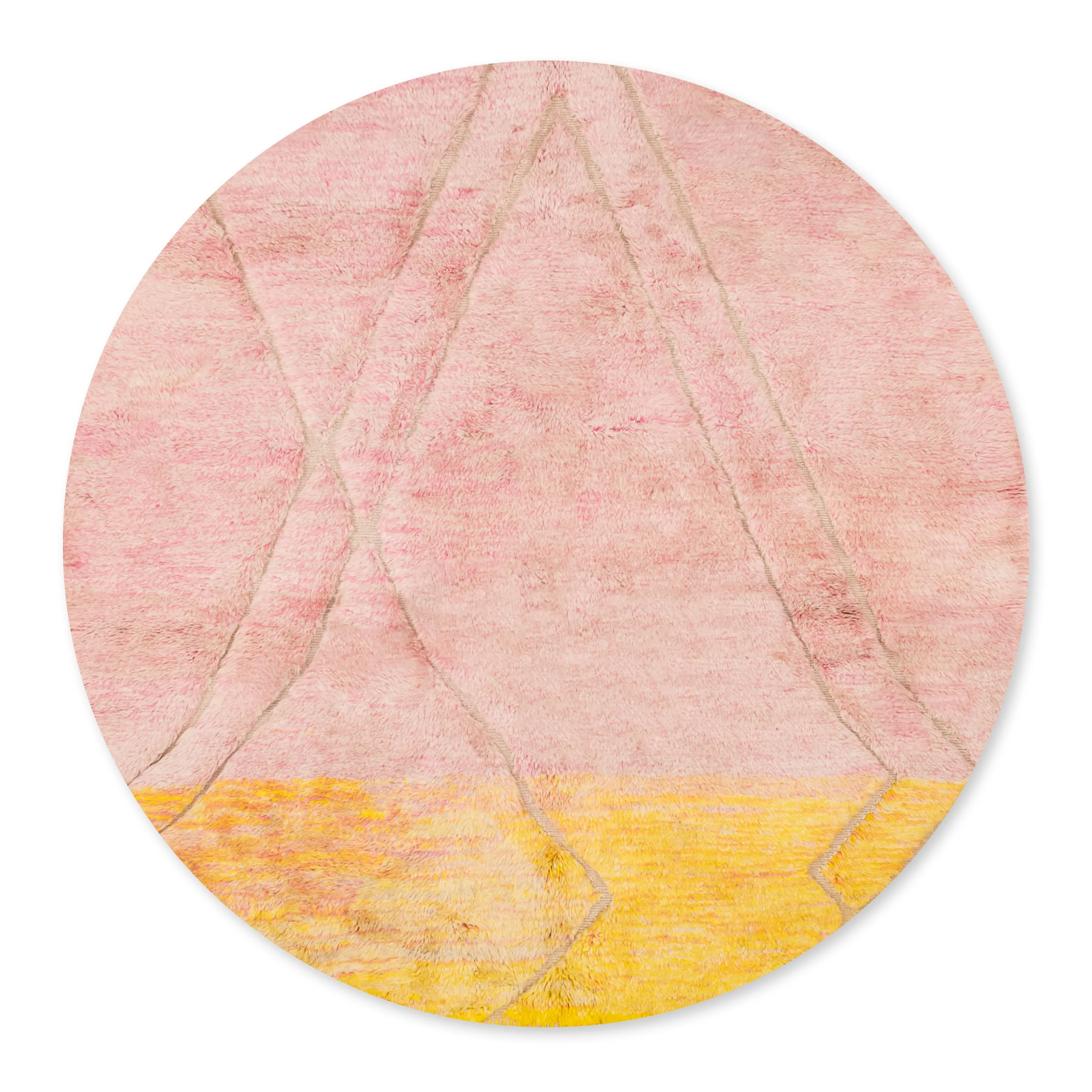 Sunset Round - Luxury Shag Moroccan Rug