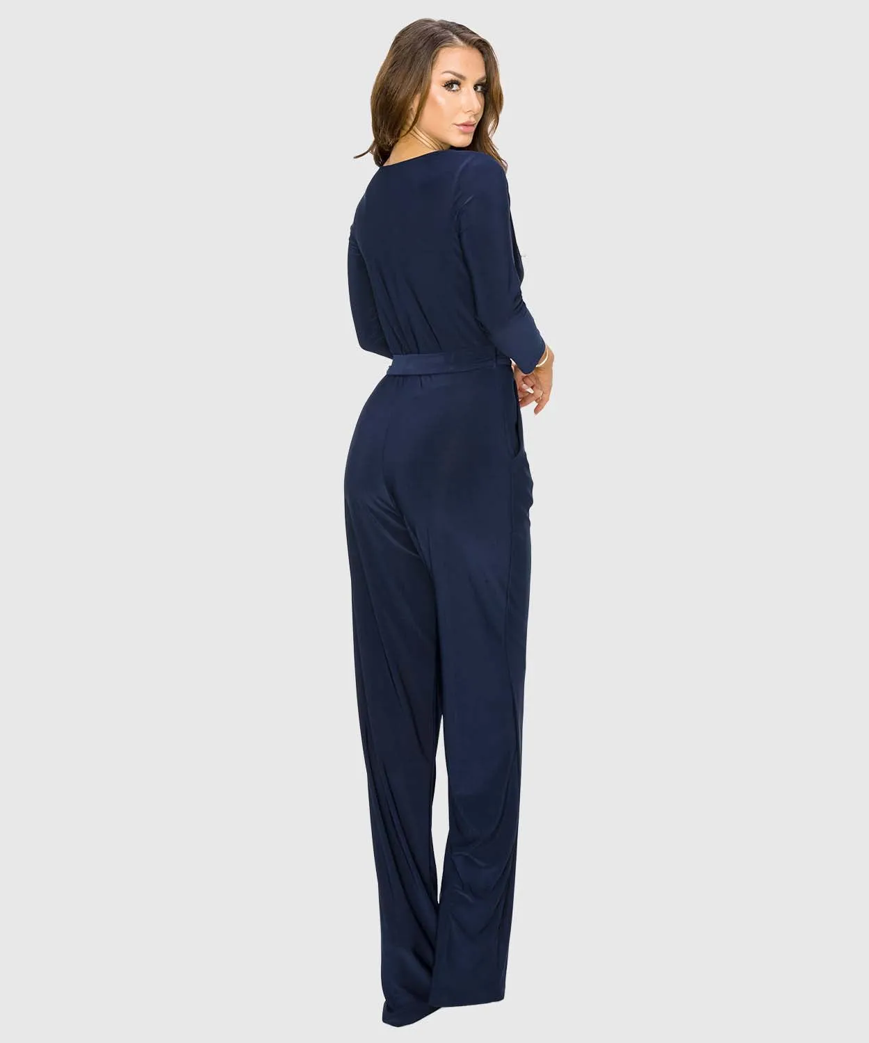 Surplice Tie Waist Jumpsuit