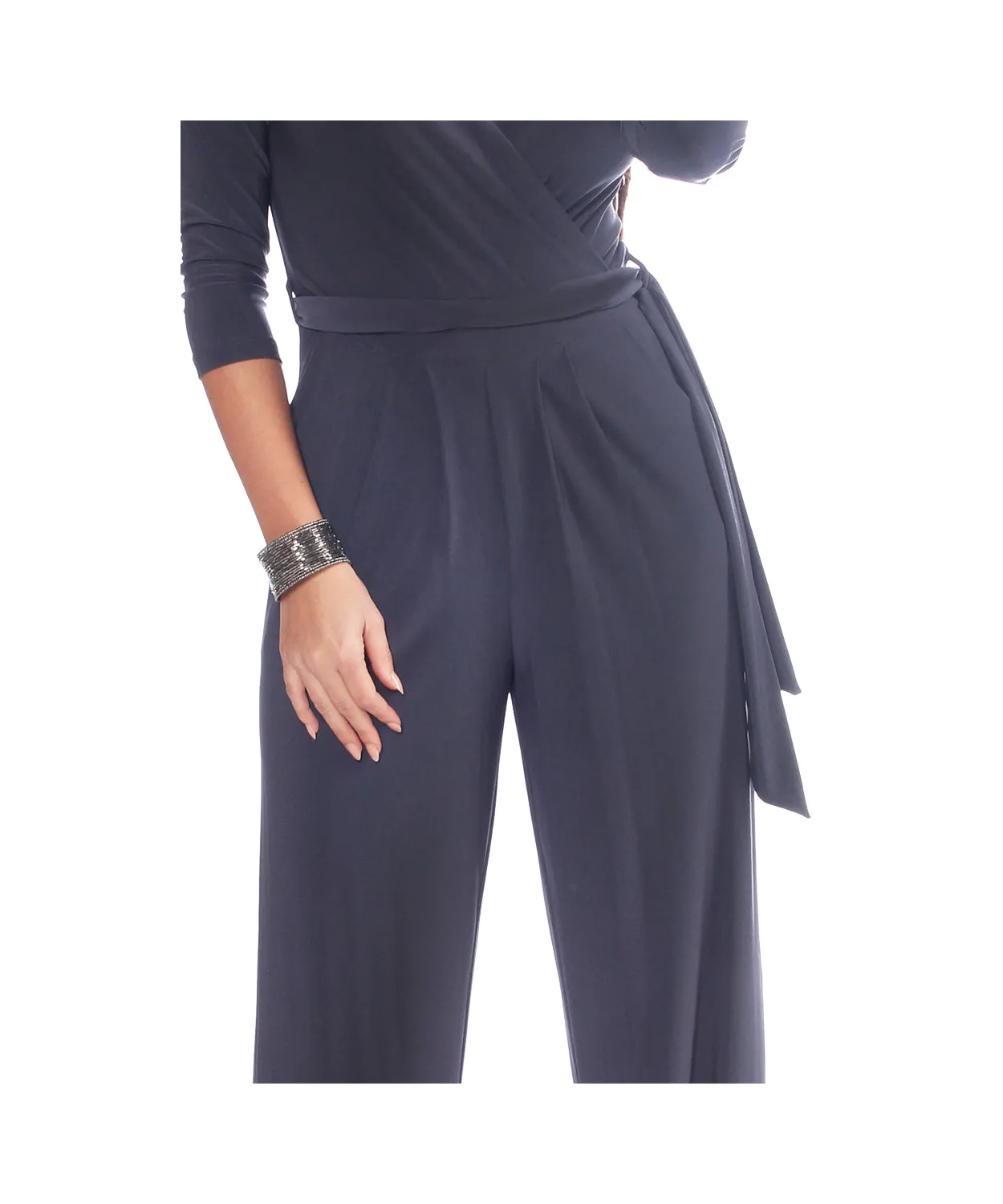 Surplice Tie Waist Jumpsuit