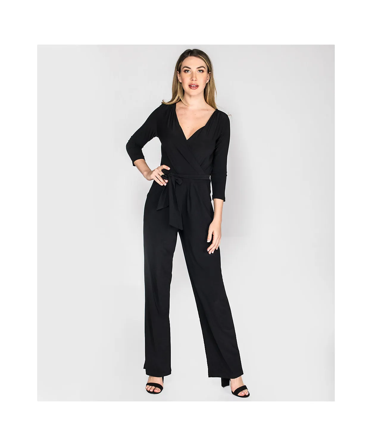 Surplice Tie Waist Jumpsuit