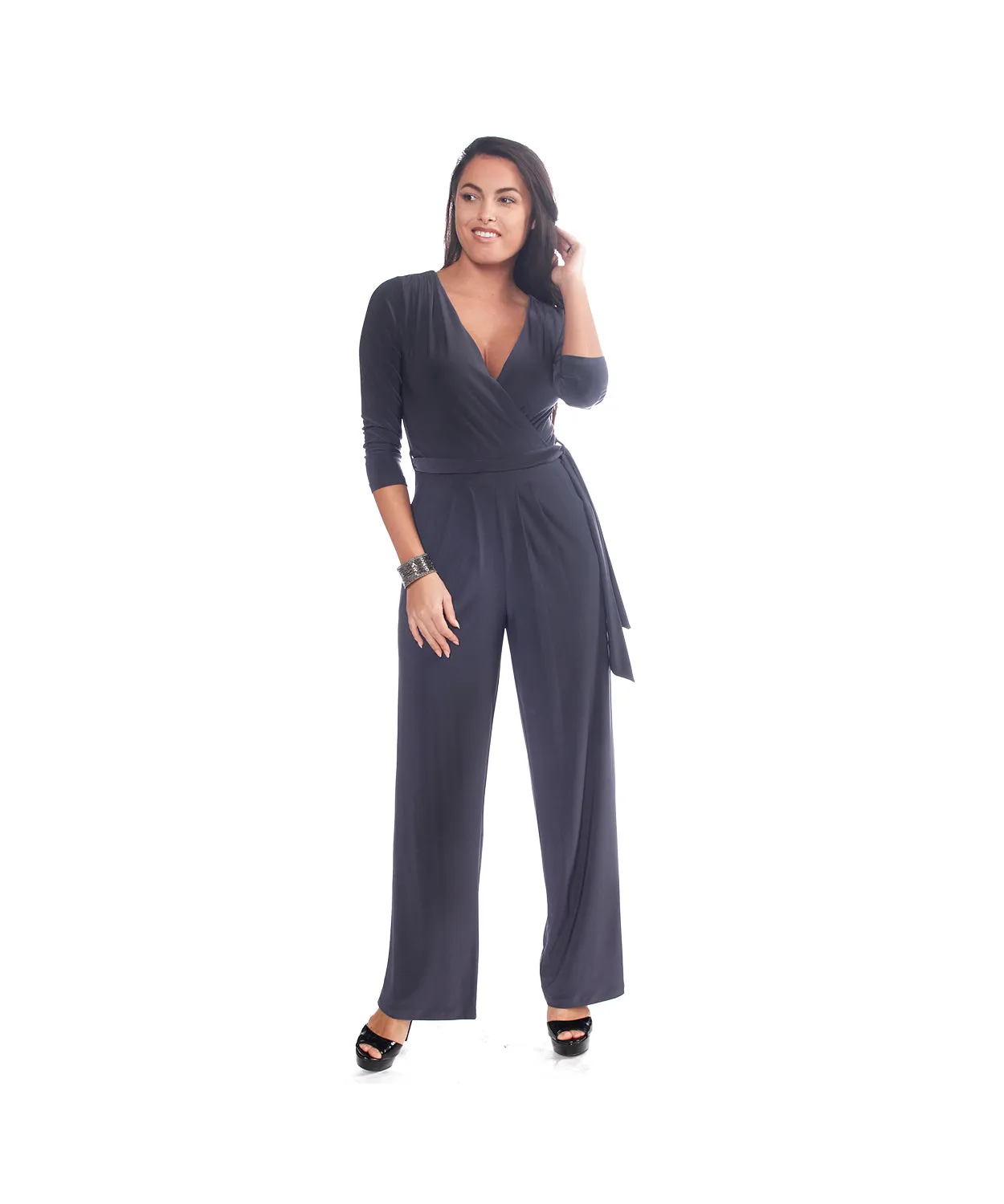 Surplice Tie Waist Jumpsuit