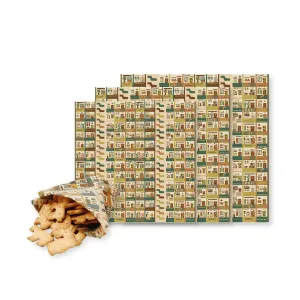 SustainableSG Reusable Food Wrap Cover - Set of 3 Organic Beeswax Wraps with Singapore Inspired HDB Life Design