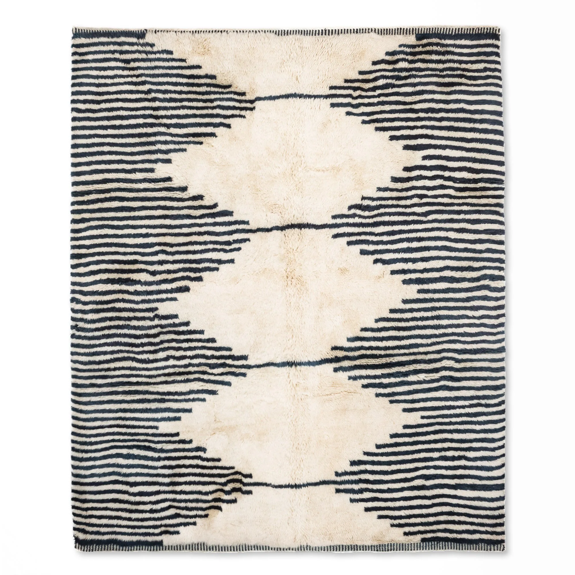 Symmetrical Connexion - Luxury Shag Moroccan Rug