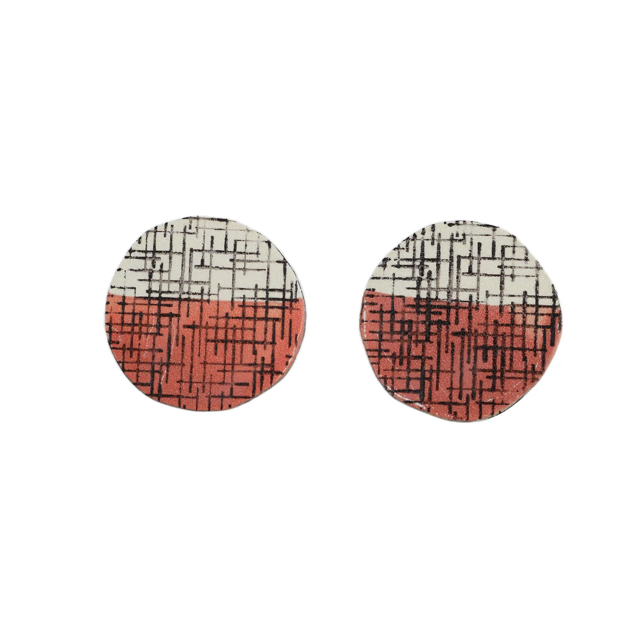 Tanya Crane Mod   Screen Print Enamel Earrings