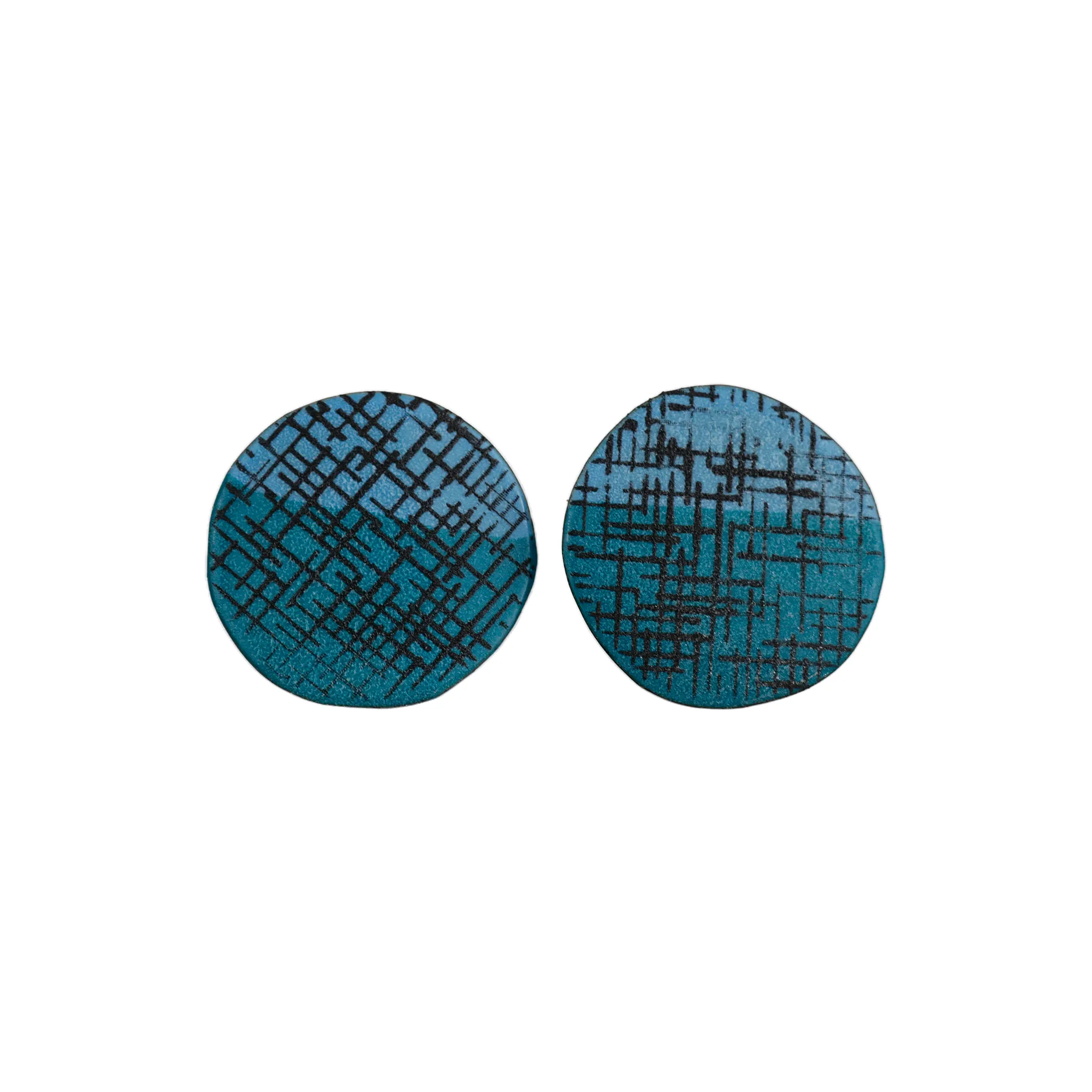 Tanya Crane Mod   Screen Print Enamel Earrings