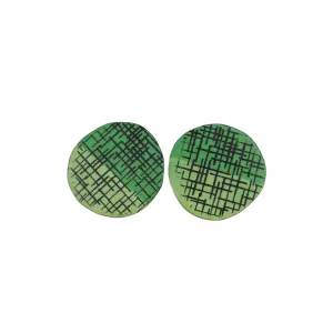 Tanya Crane Mod   Screen Print Enamel Earrings