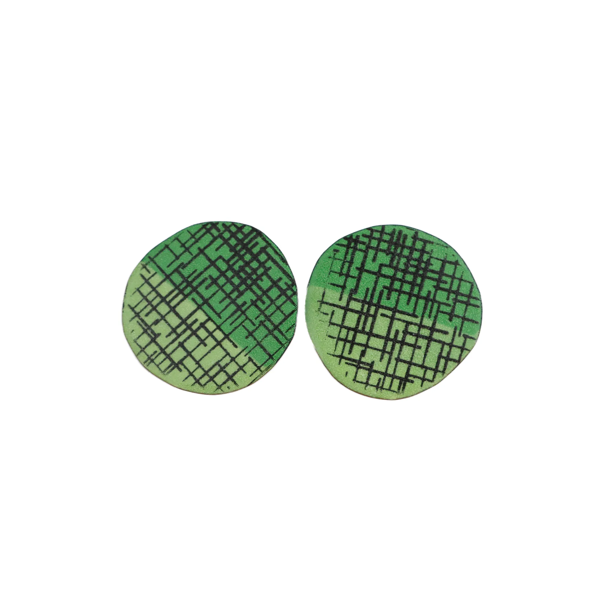 Tanya Crane Mod   Screen Print Enamel Earrings