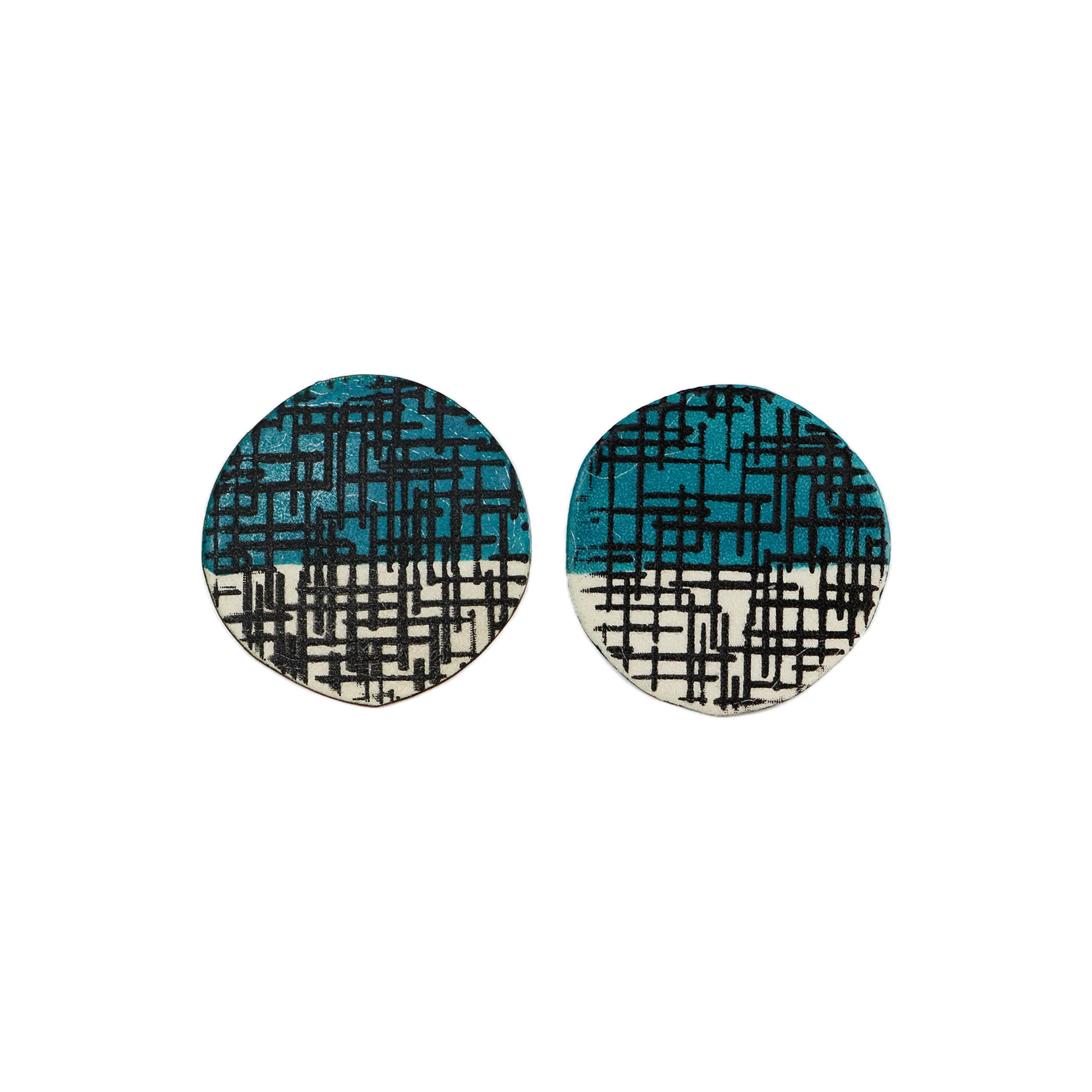 Tanya Crane Mod   Screen Print Enamel Earrings