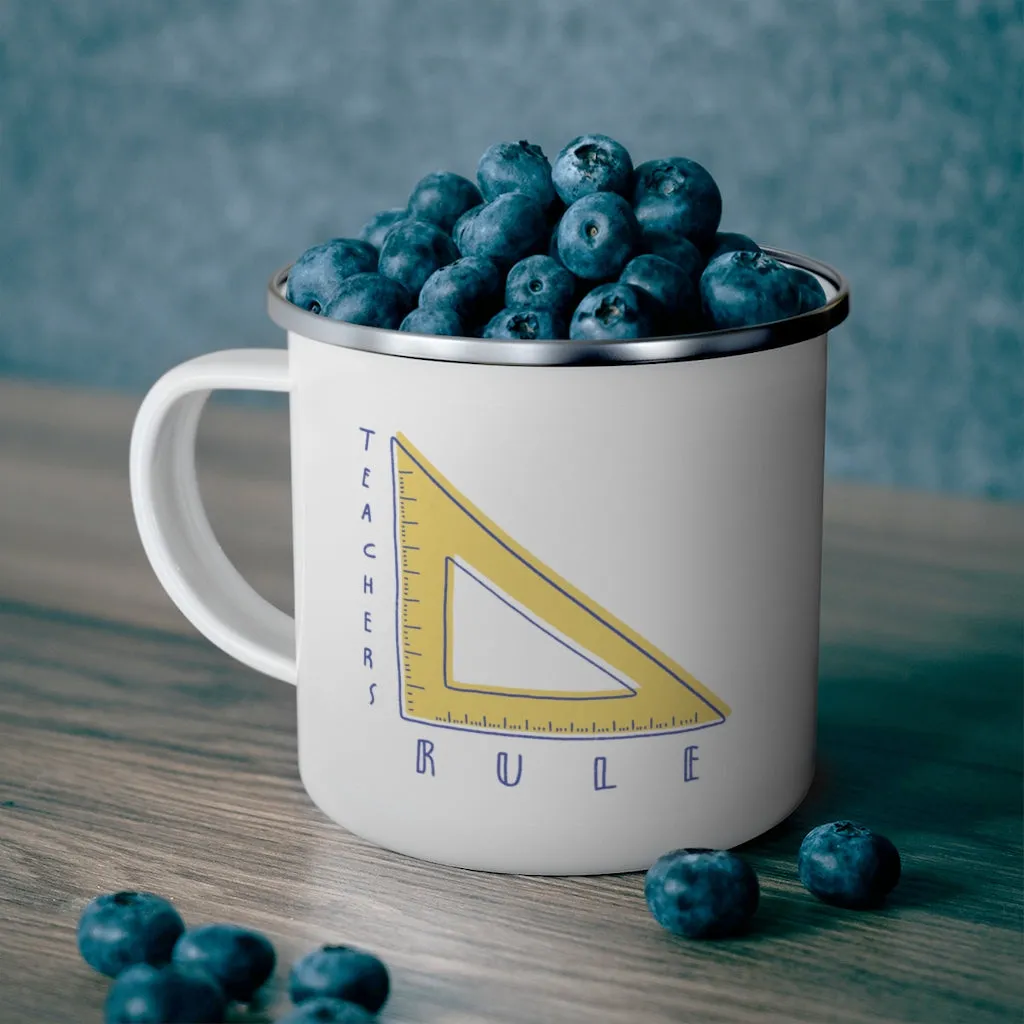 Teachers Rule Enamel Mug