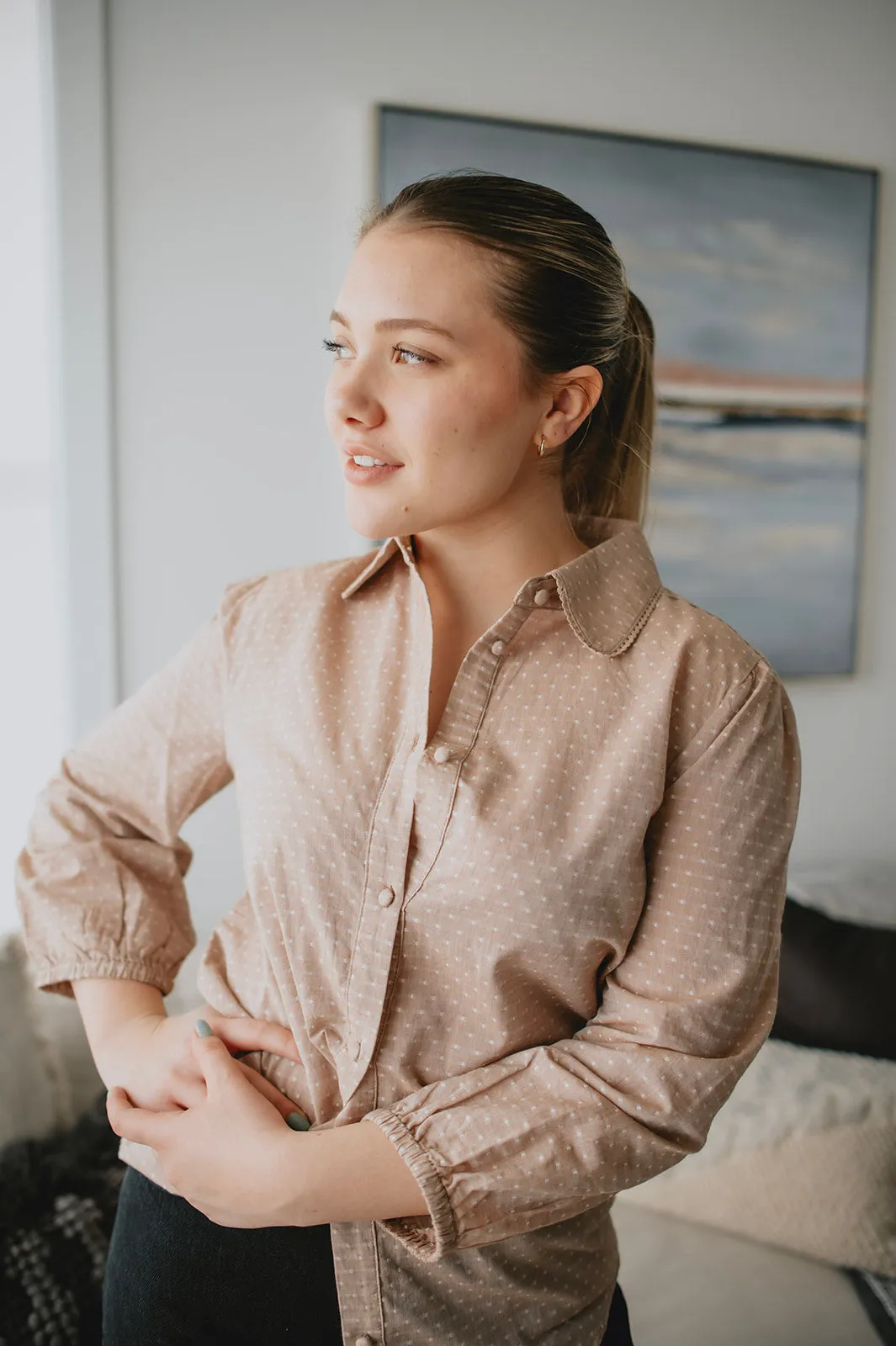 The Gabie Shirt - Toasted Coconut - PLUS