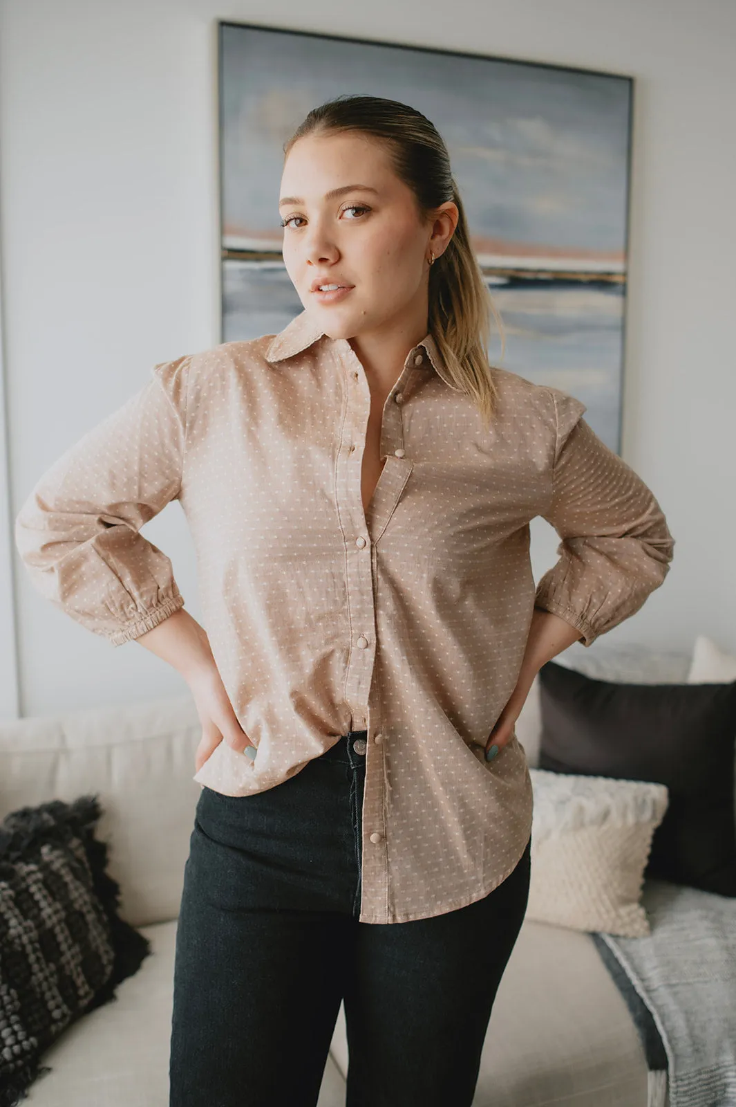 The Gabie Shirt - Toasted Coconut - PLUS