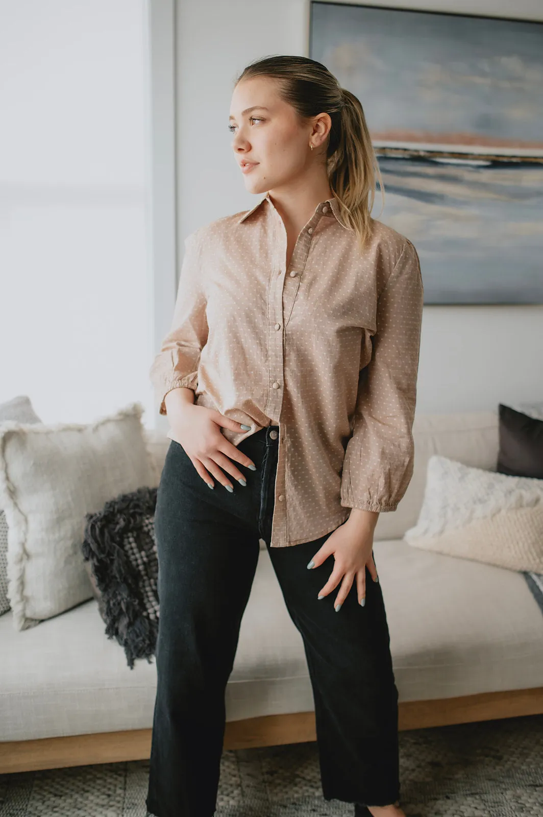 The Gabie Shirt - Toasted Coconut - PLUS
