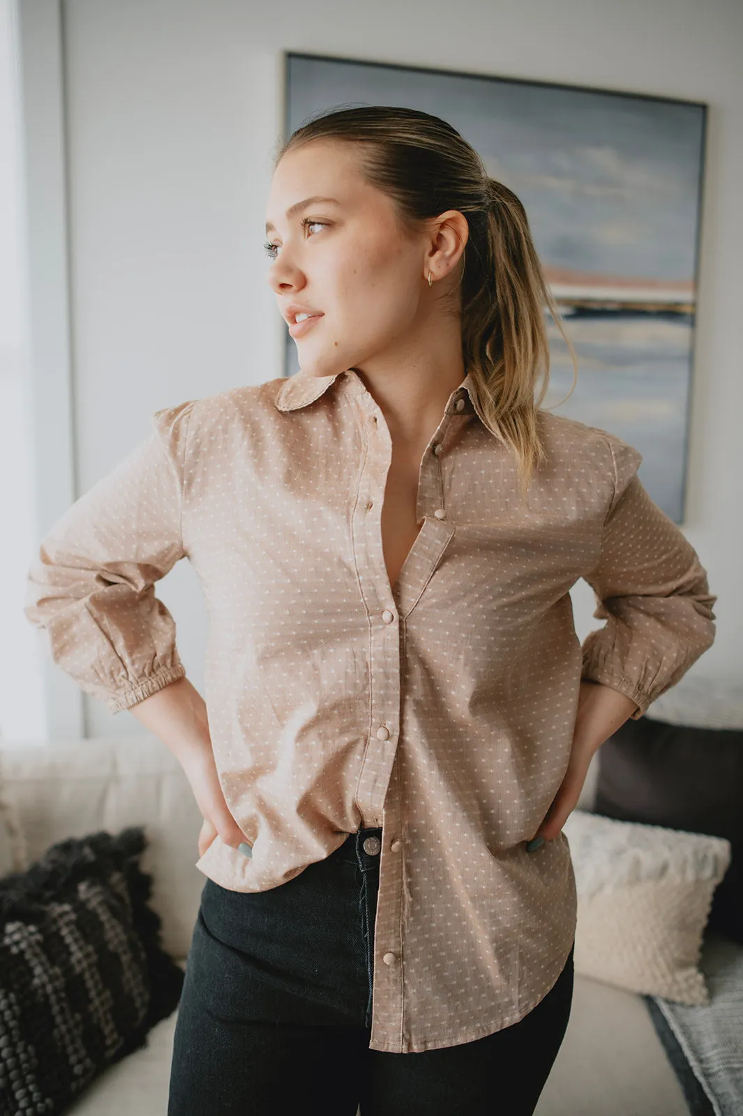 The Gabie Shirt - Toasted Coconut - PLUS