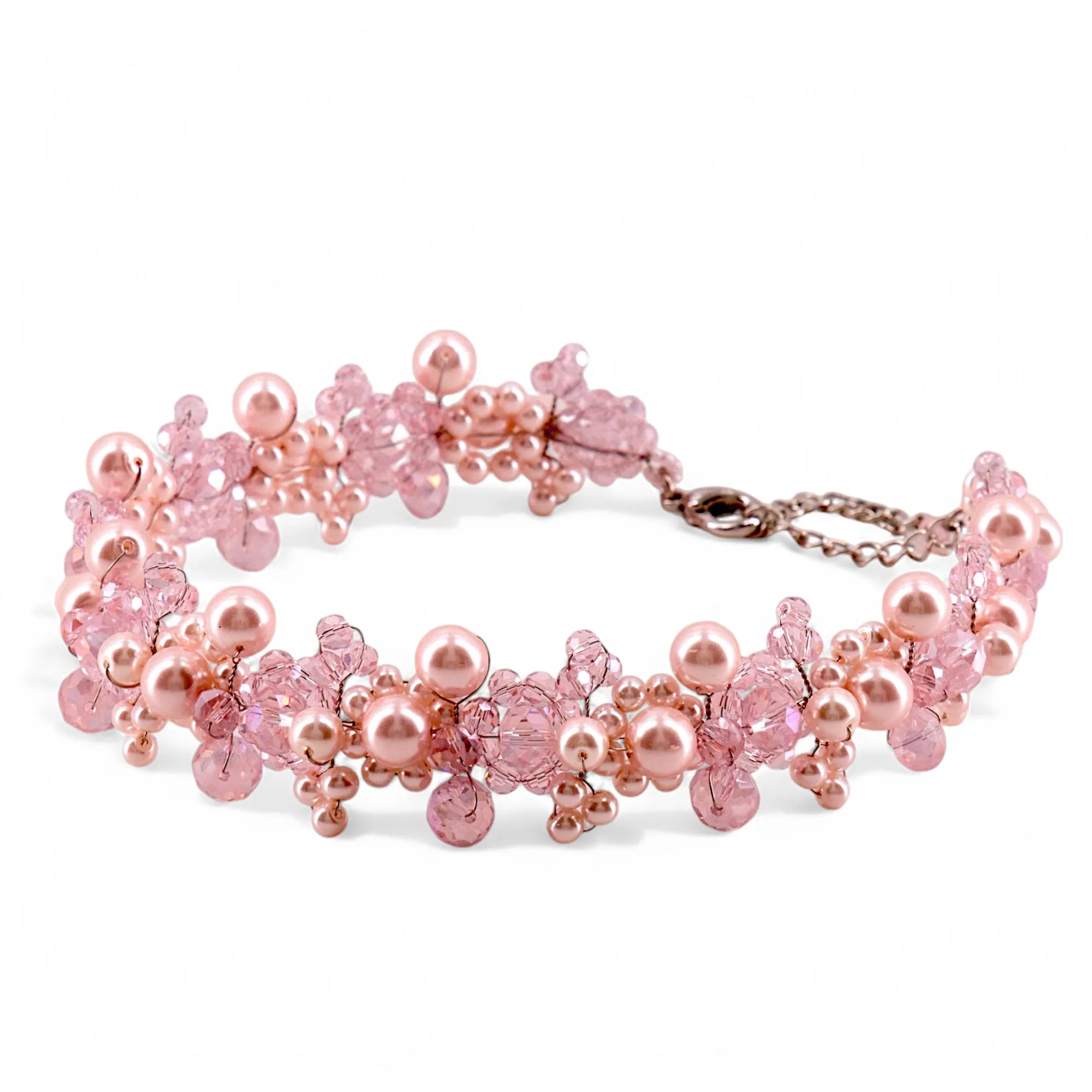 The Iris  Pearl & Crystal Designer Necklace