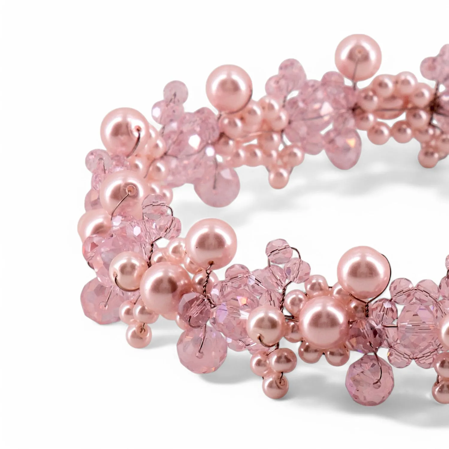 The Iris  Pearl & Crystal Designer Necklace