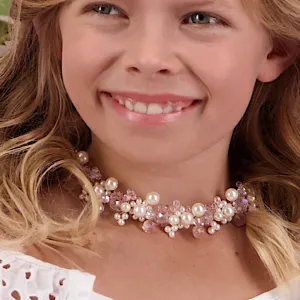 The Iris  Pearl & Crystal Designer Necklace