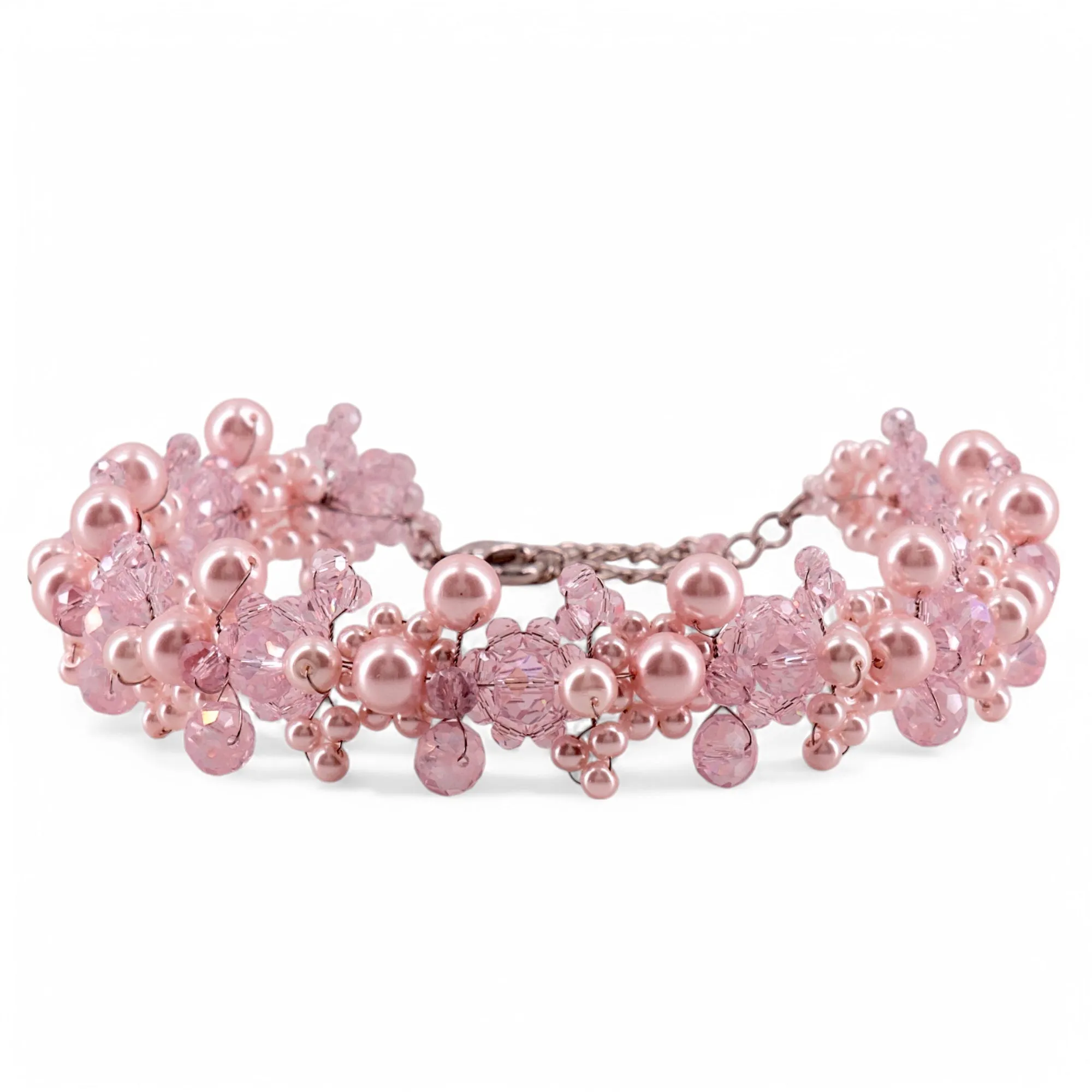 The Iris  Pearl & Crystal Designer Necklace