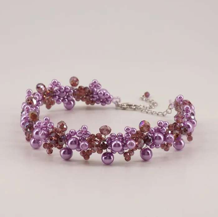The Lilac In Name Pearl & Crystal Designer Necklace
