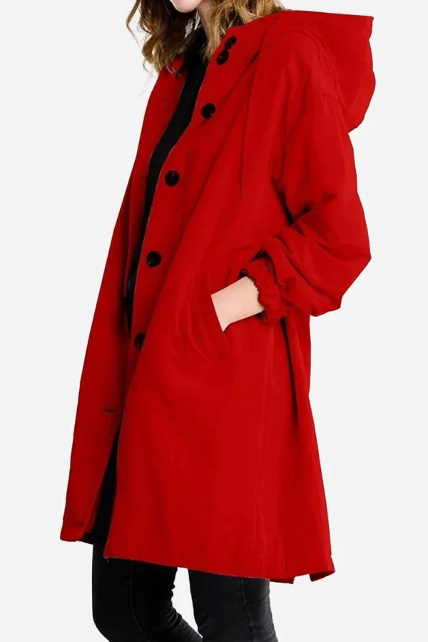 The Water Resistant Hooded Oversized Windbreaker Rain Jacket