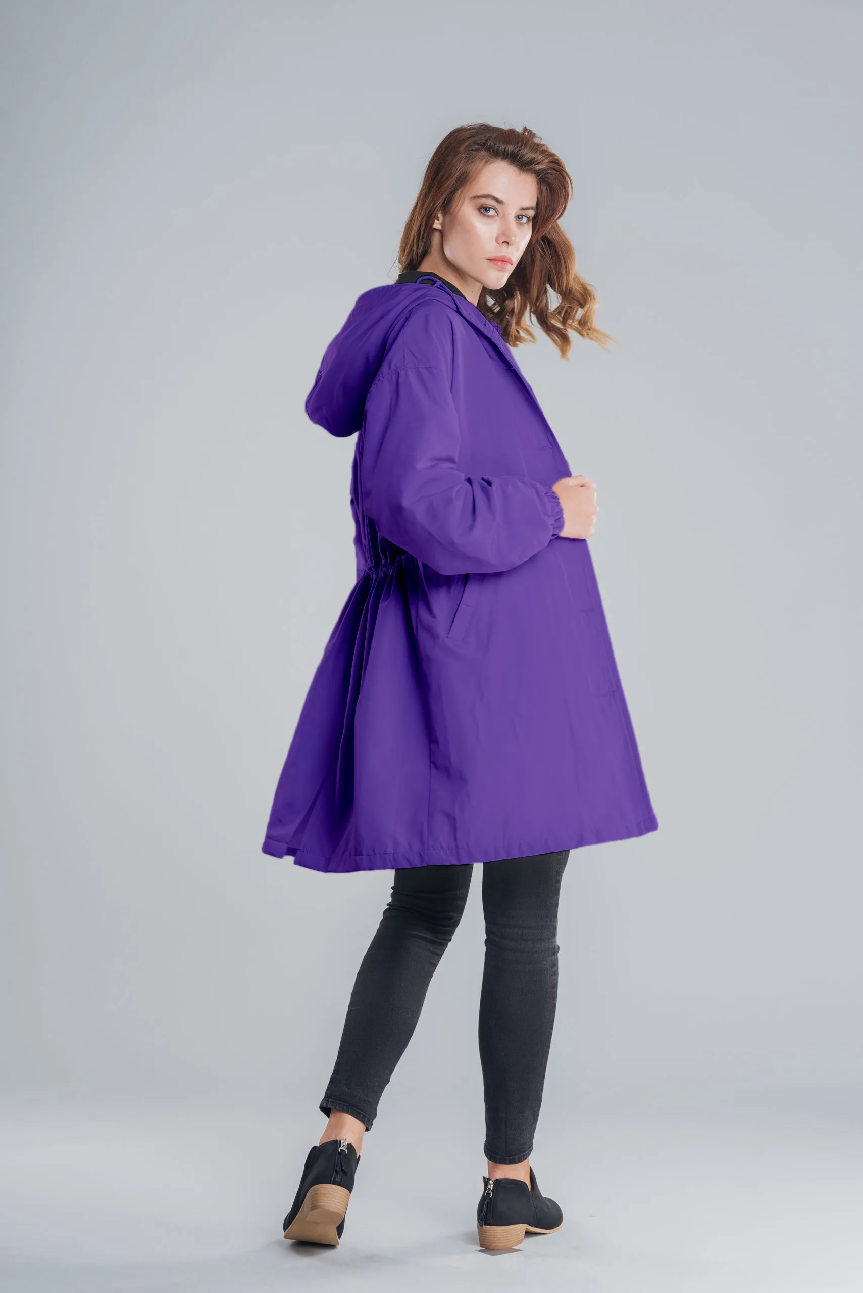 The Water Resistant Hooded Oversized Windbreaker Rain Jacket