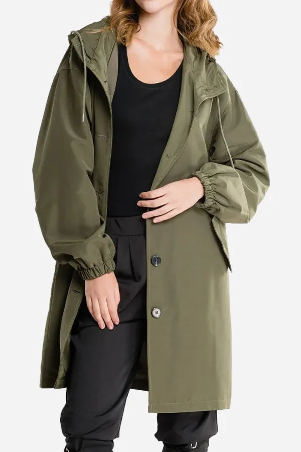The Water Resistant Hooded Oversized Windbreaker Rain Jacket