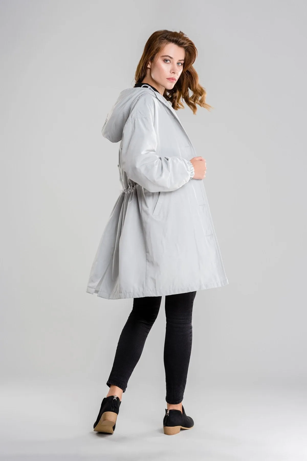 The Water Resistant Hooded Oversized Windbreaker Rain Jacket