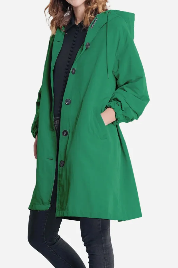 The Water Resistant Hooded Oversized Windbreaker Rain Jacket