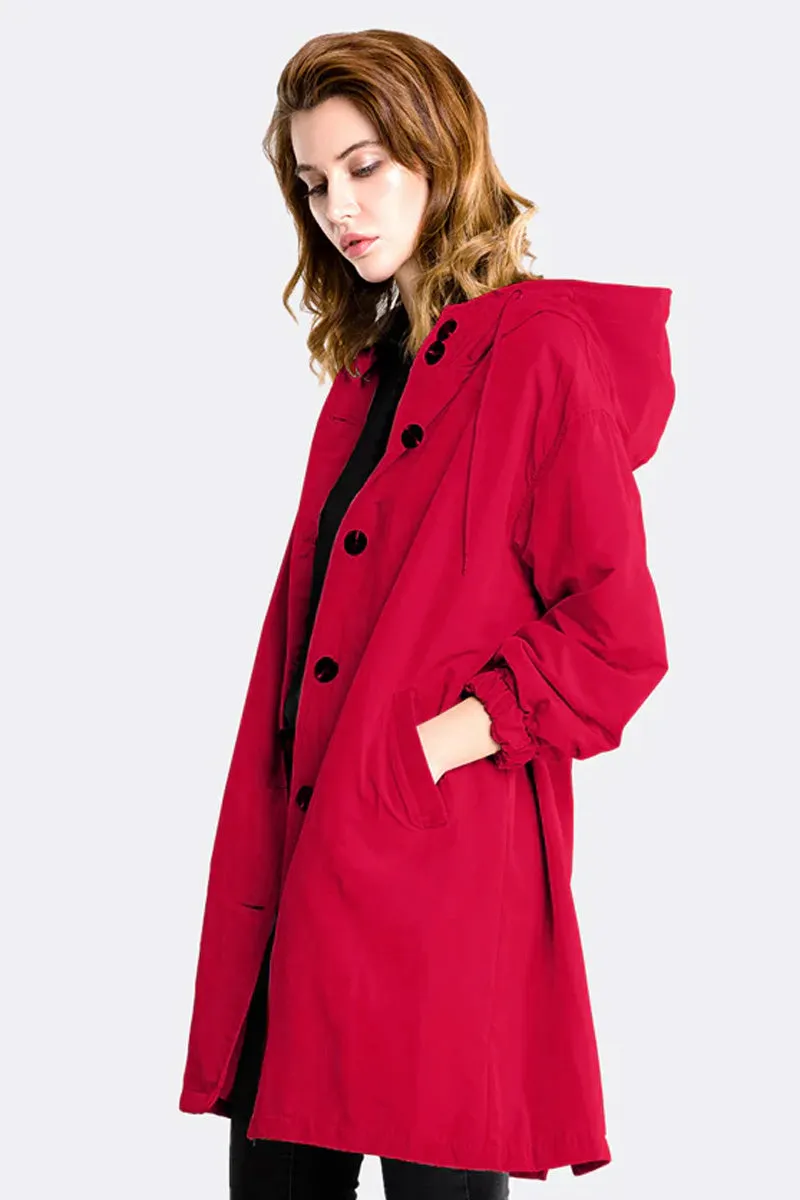 The Water Resistant Hooded Oversized Windbreaker Rain Jacket