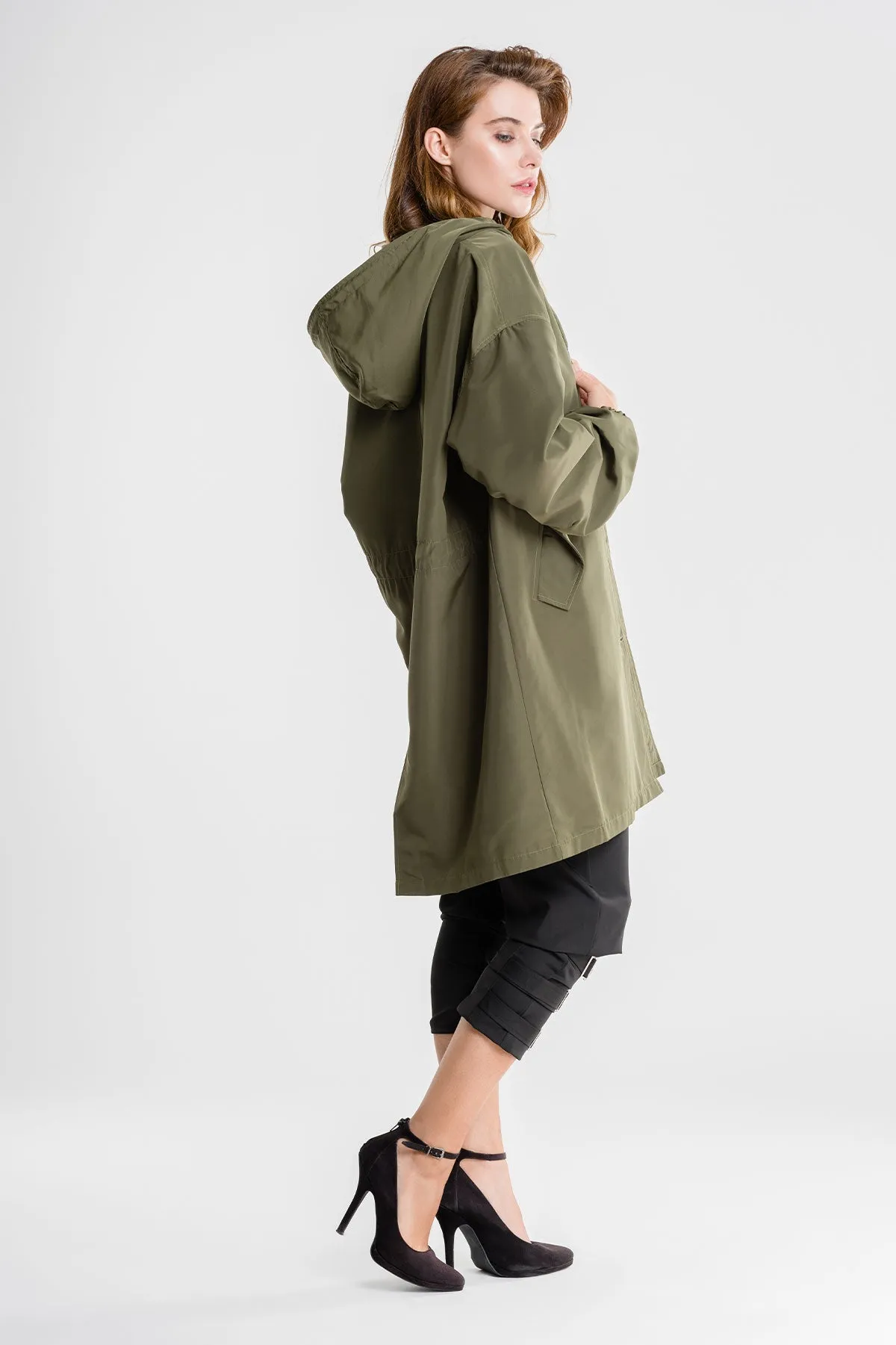 The Water Resistant Hooded Oversized Windbreaker Rain Jacket