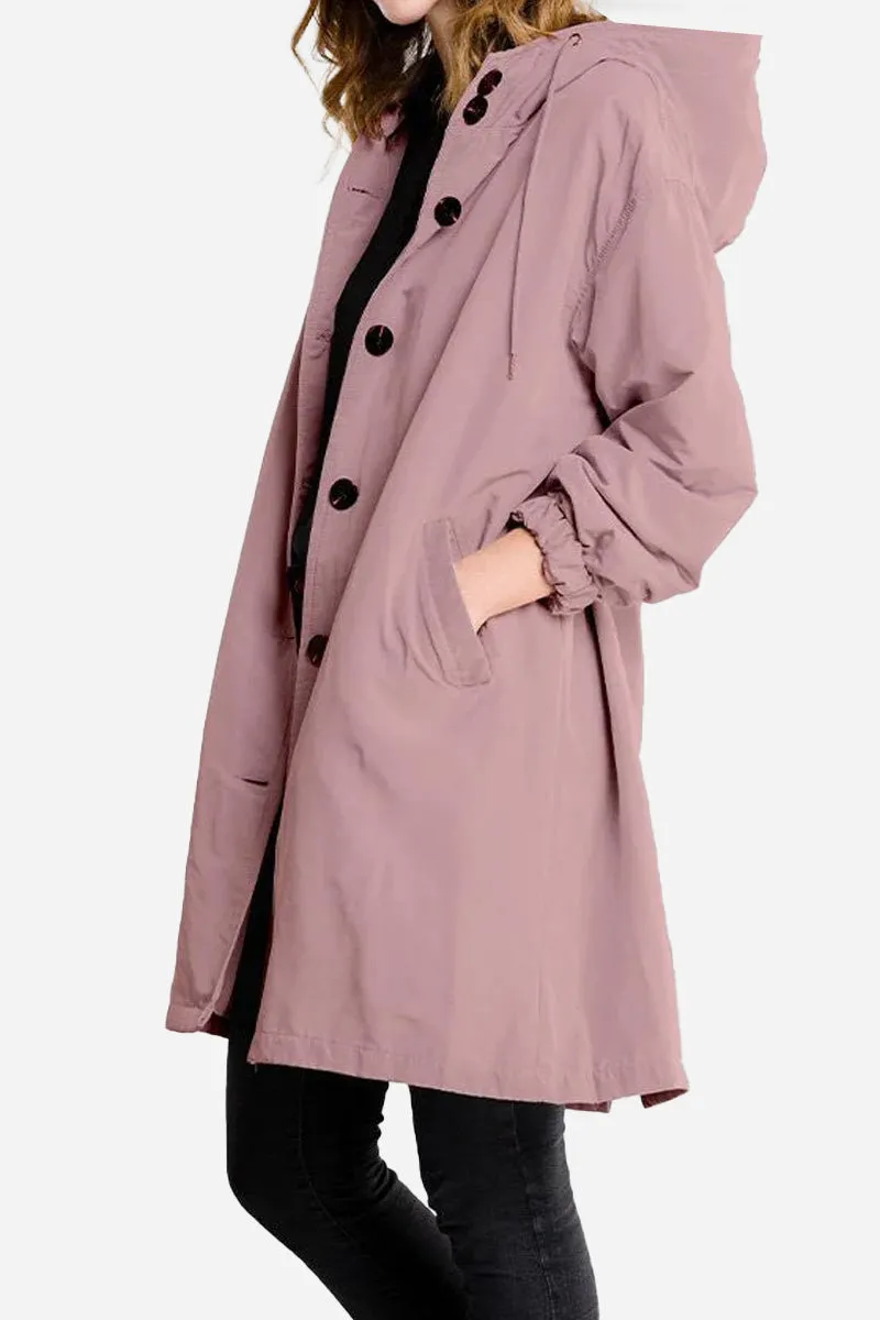 The Water Resistant Hooded Oversized Windbreaker Rain Jacket