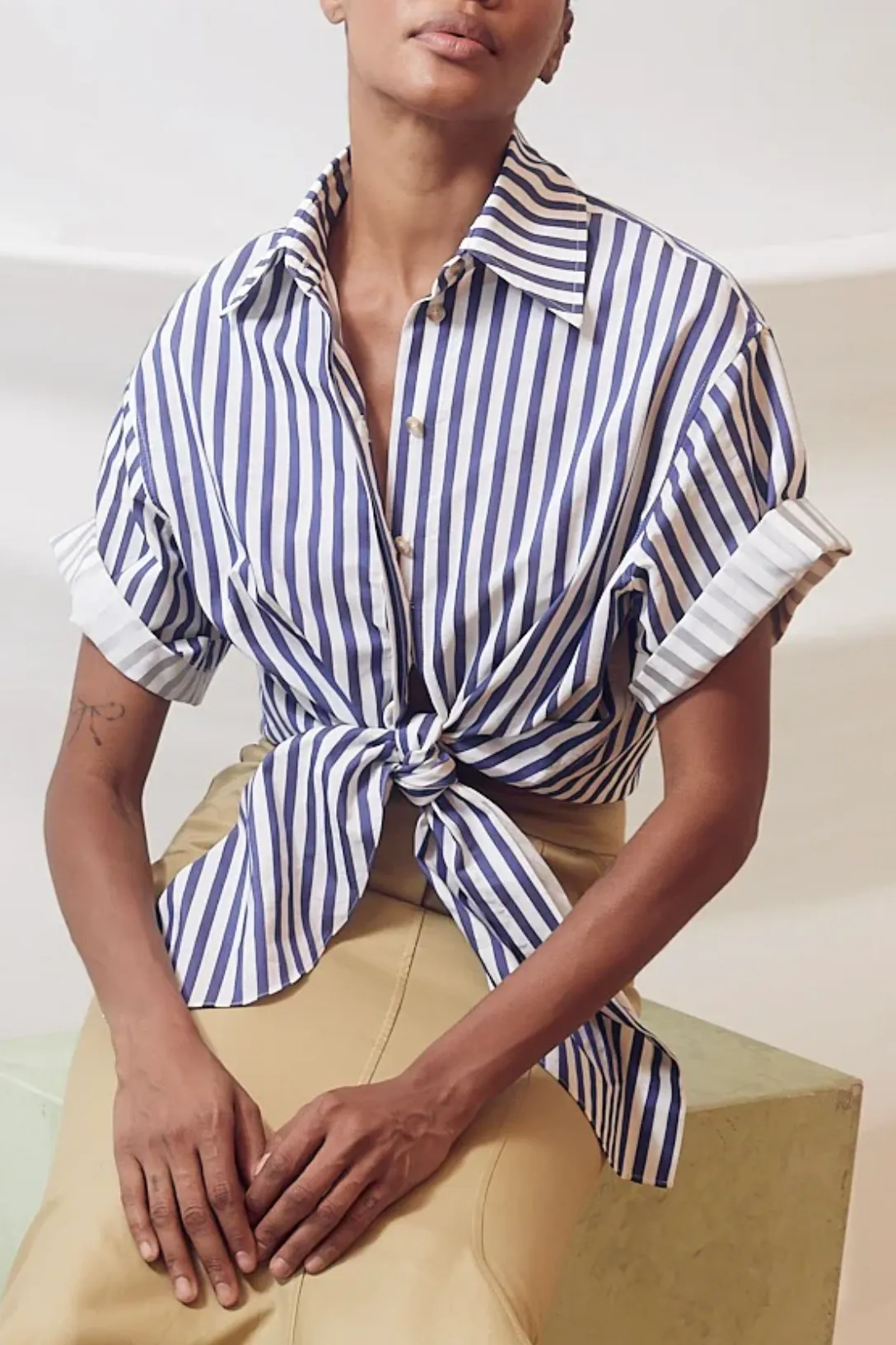 Tie Me Up, Tie Me Button Down | Awning Blue Stripe