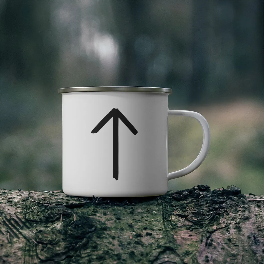Tiwaz (Warrior) Viking Rune Enamel Camping Mug