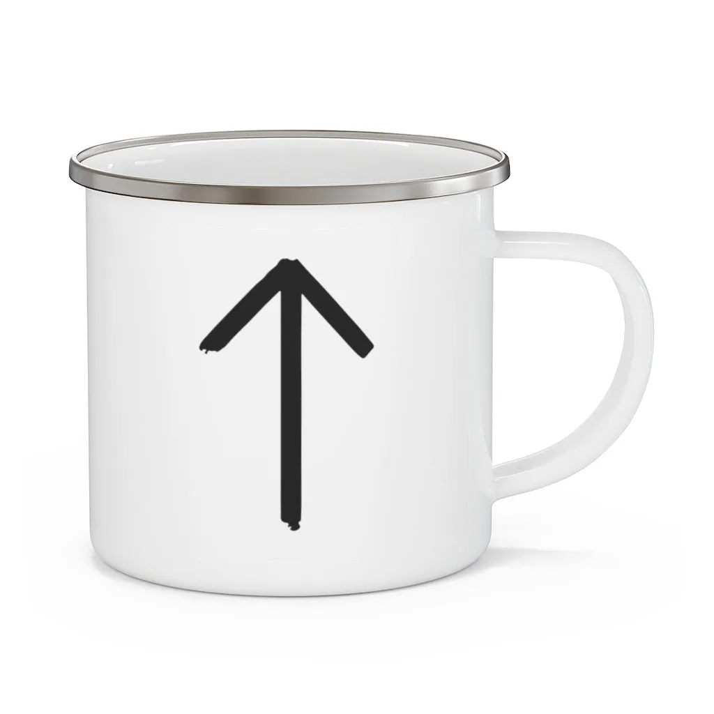 Tiwaz (Warrior) Viking Rune Enamel Camping Mug