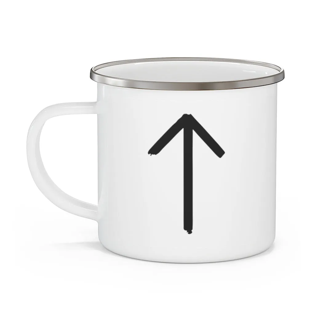 Tiwaz (Warrior) Viking Rune Enamel Camping Mug