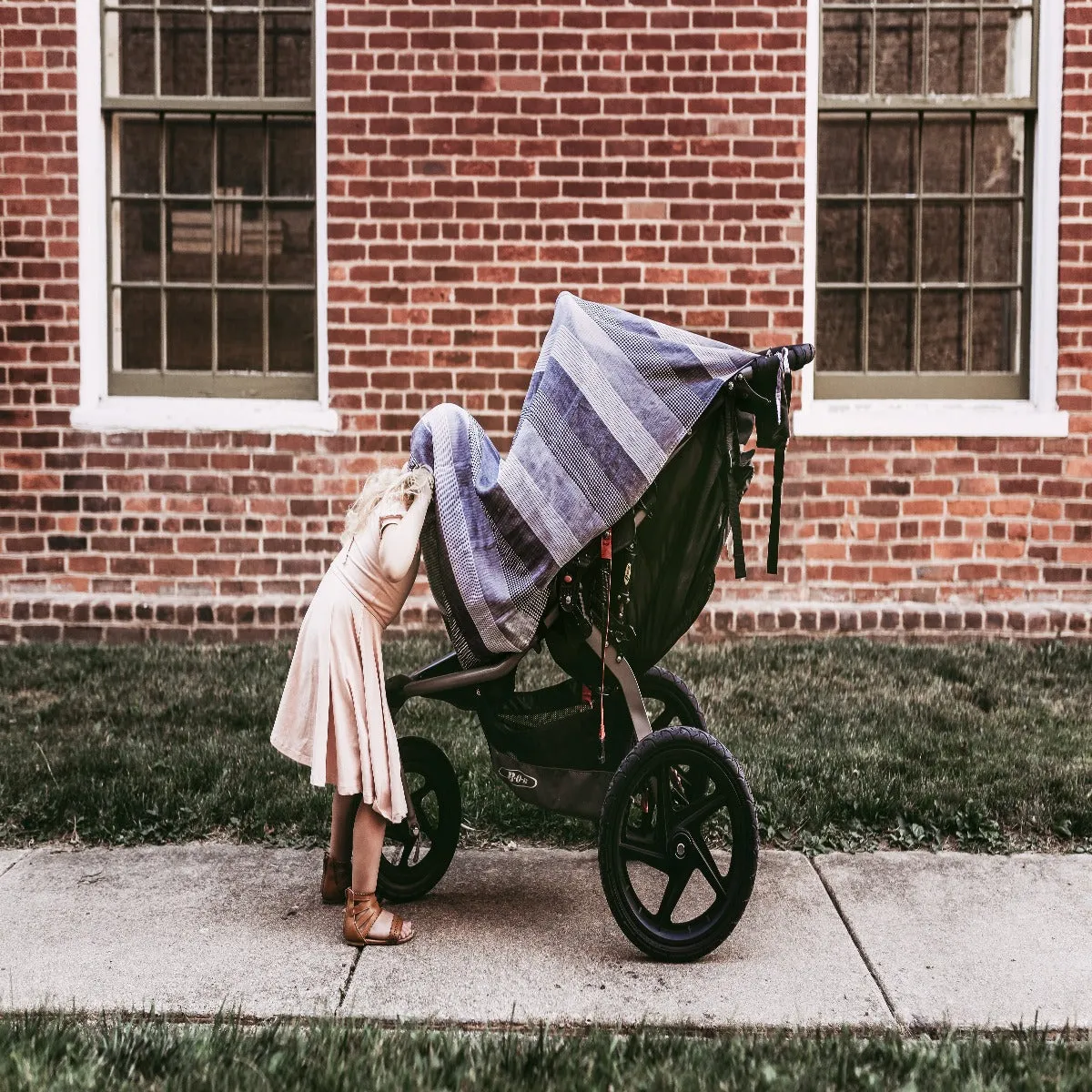 Travel Blanket - Black and White Mixed Gingham