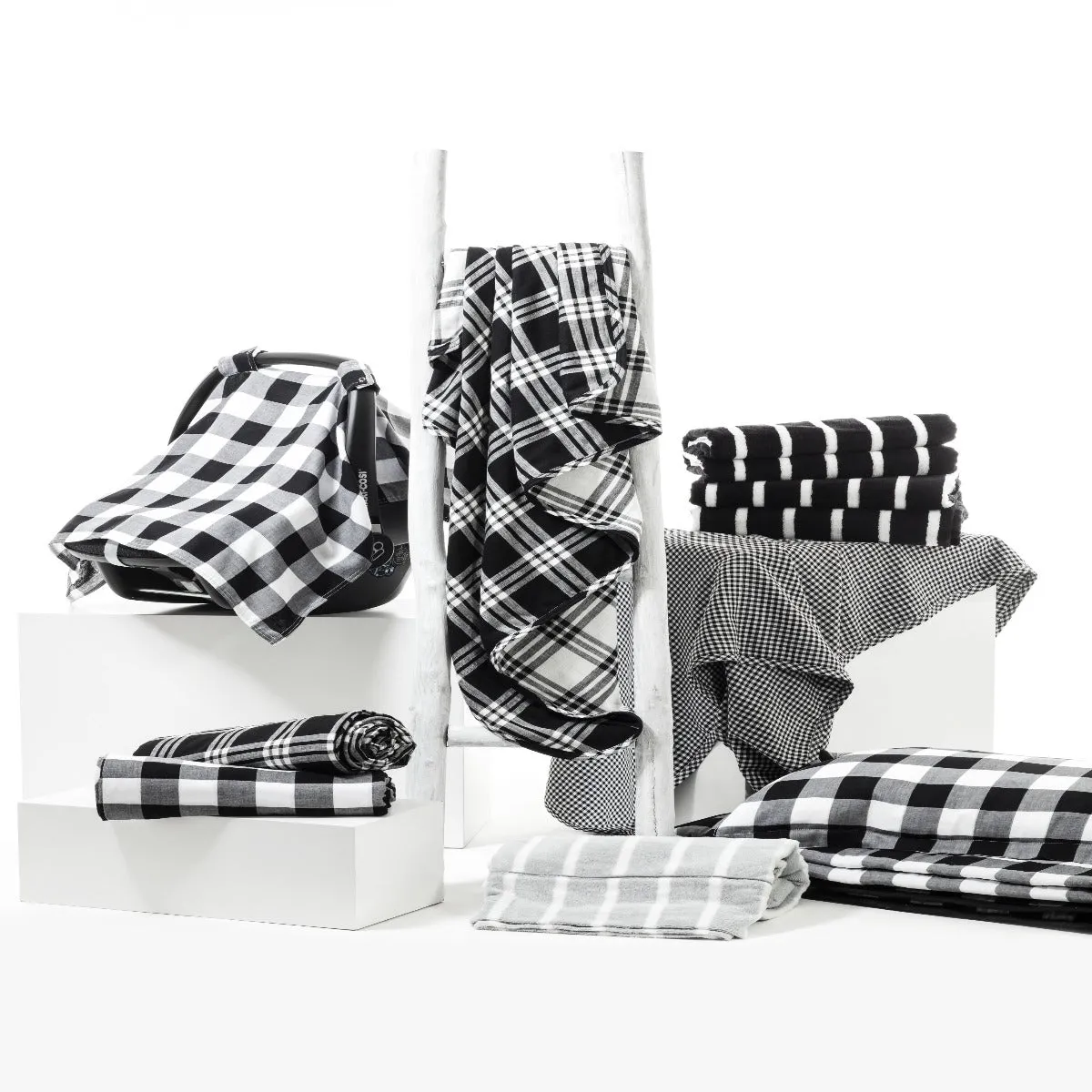 Travel Blanket - Monochrome Gingham