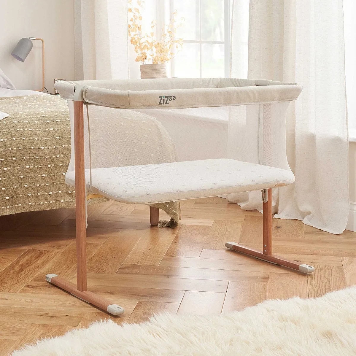 Tutti Bambini ZiZee Essential Crib - Scandinavian Walnut/Ecru