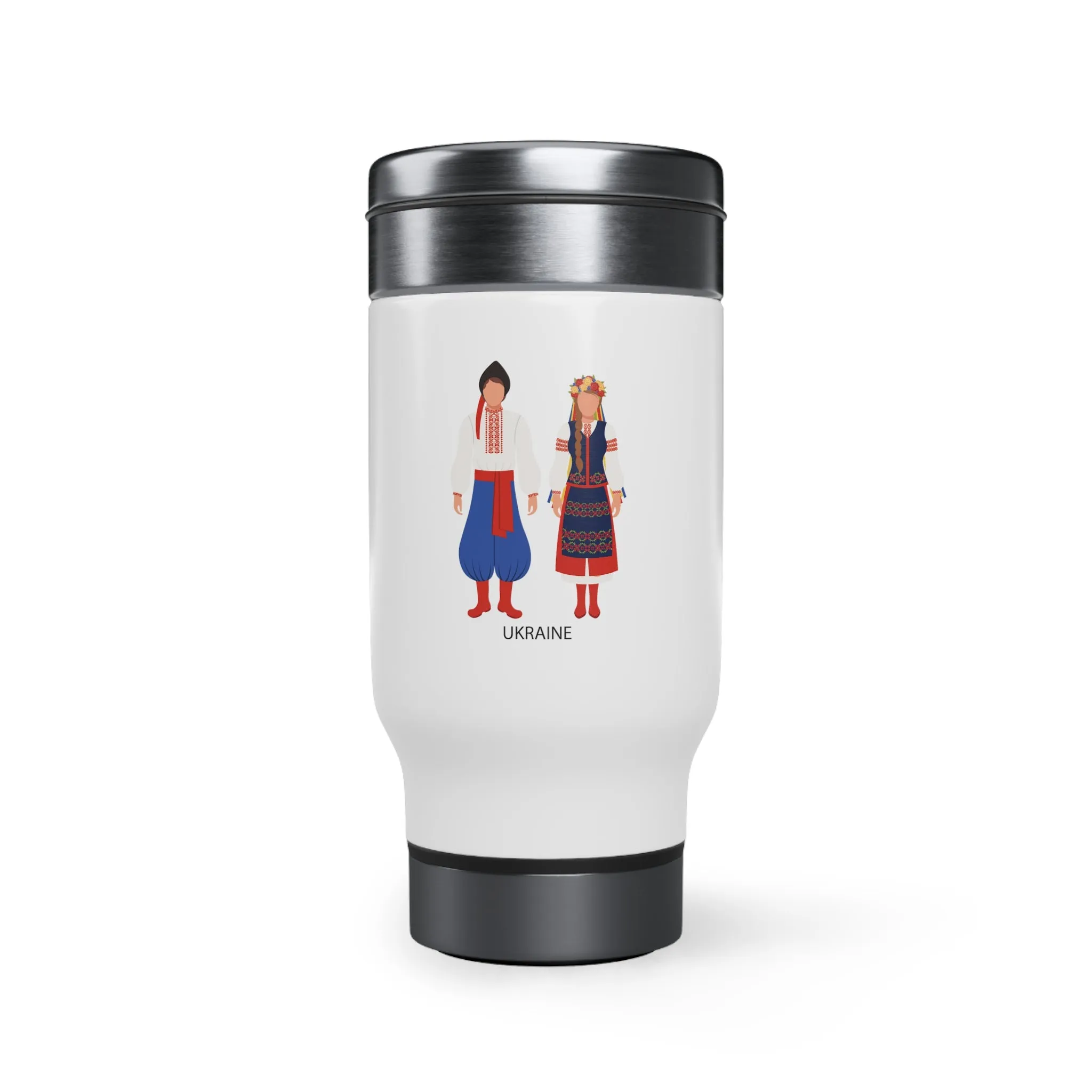 Ukraine Stainless Steel Travel Mug with Handle, 14oz