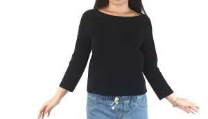 Uniqlo Black ribbed jumper with 3/4 sleeves size XS (best fits size 6)